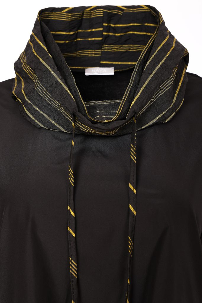 Naya Top With Stripe Drawstring Neck And Pocket Detail Naw26153