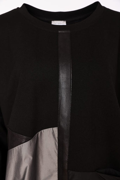Naya Round neck top with Contrast metallic panels Naw26171