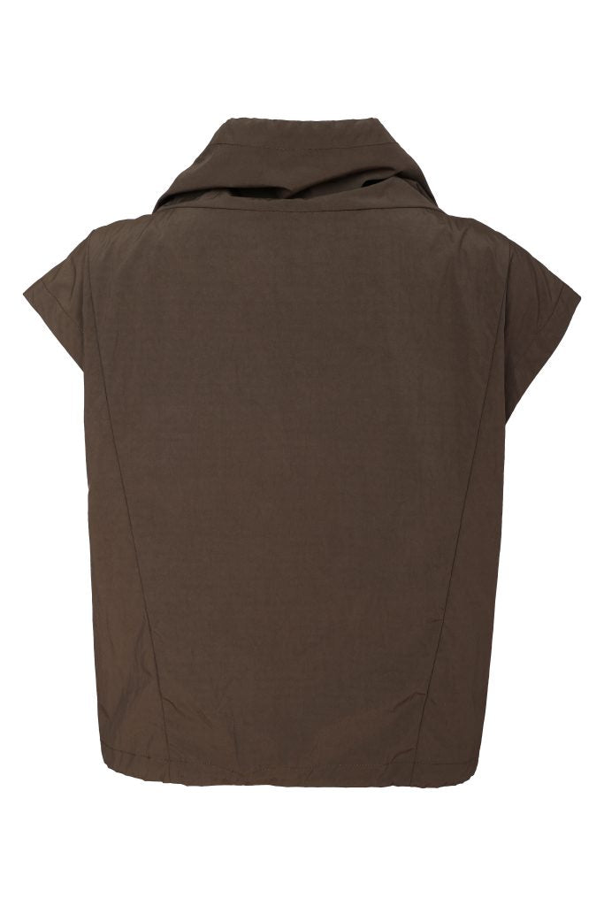 Naya Drawstring Hemline Top With High Neck in thyme Green  Naw26189