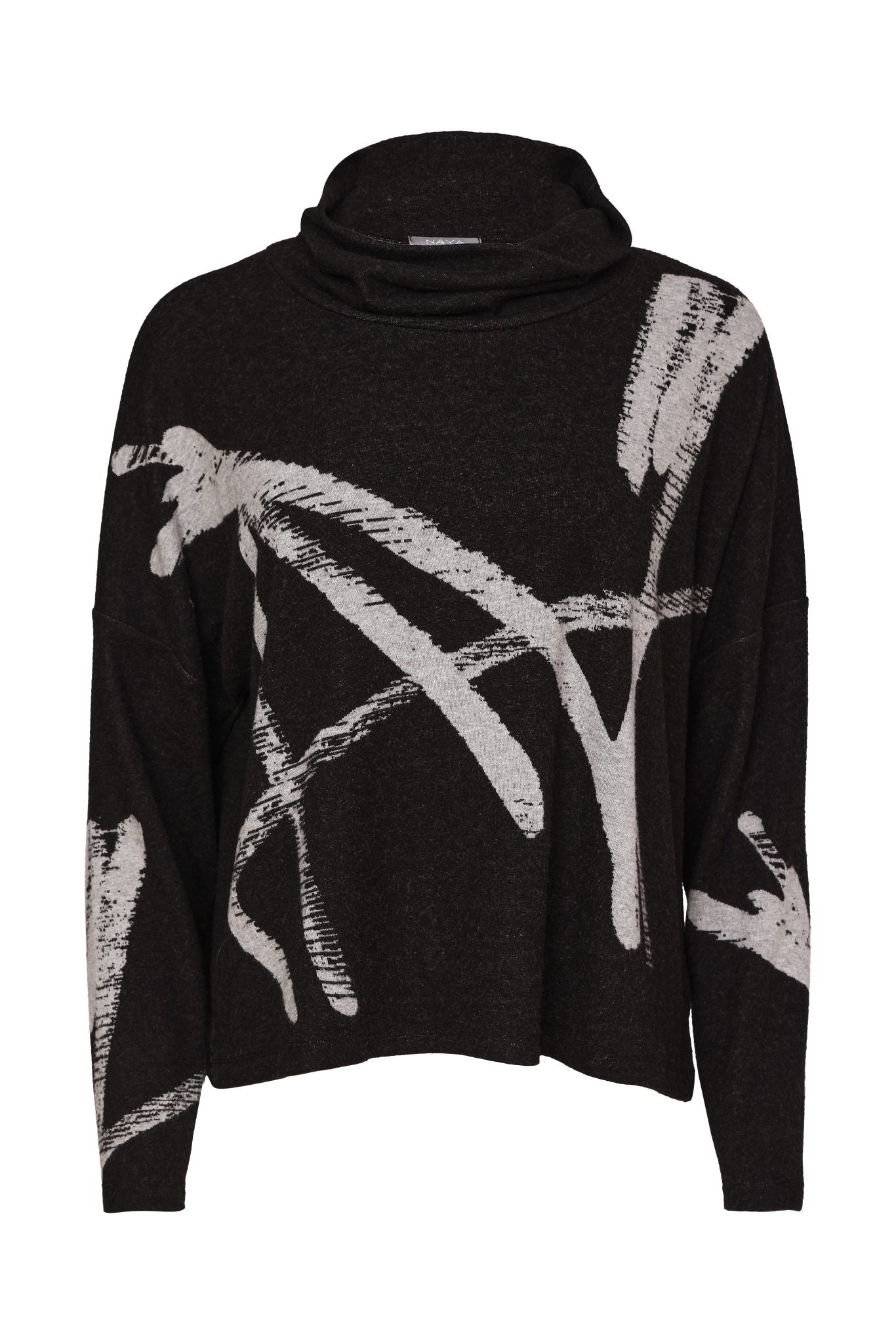 Naya Brush Stroke Print High Neck TopNaw26202