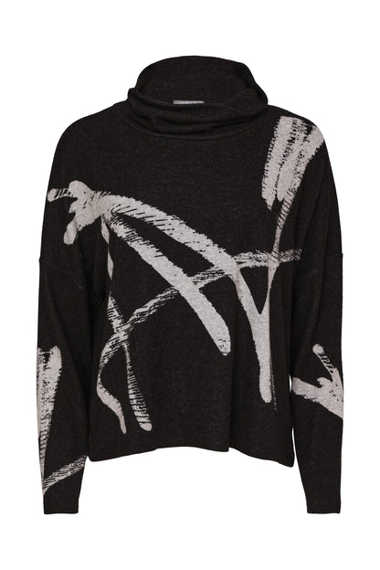 Naya Brush Stroke Print High Neck TopNaw26202