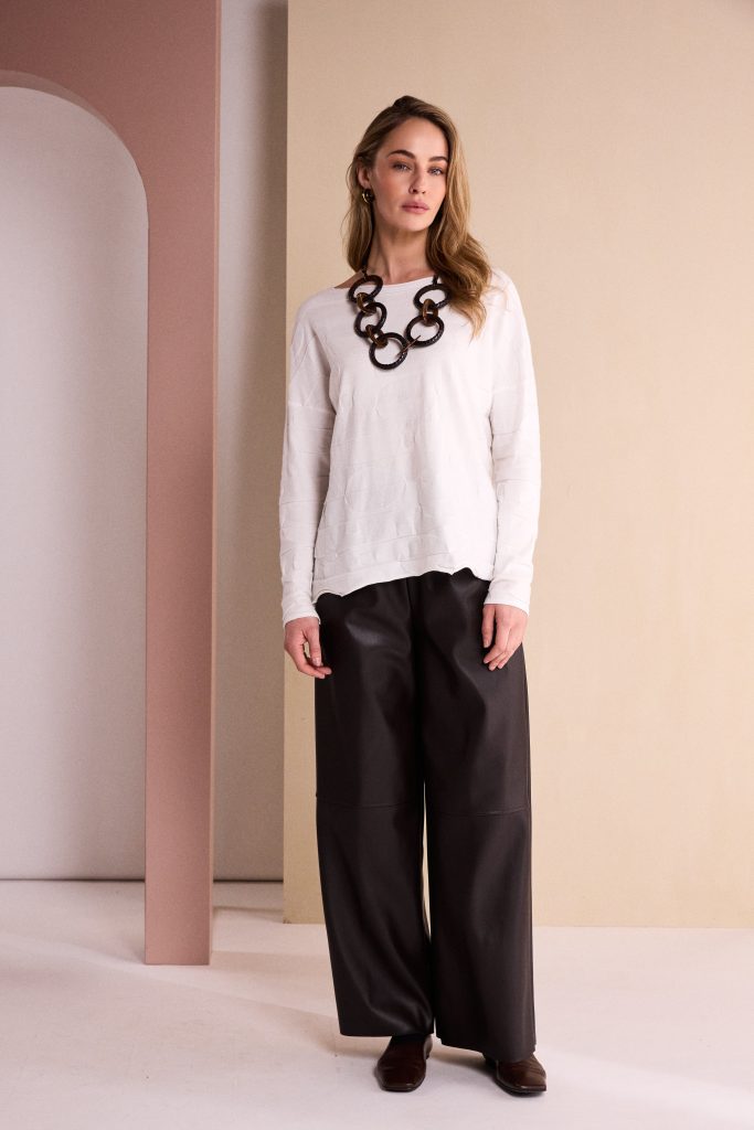 Naya Pull Up Leatherette Trouser With pockets Naw26295