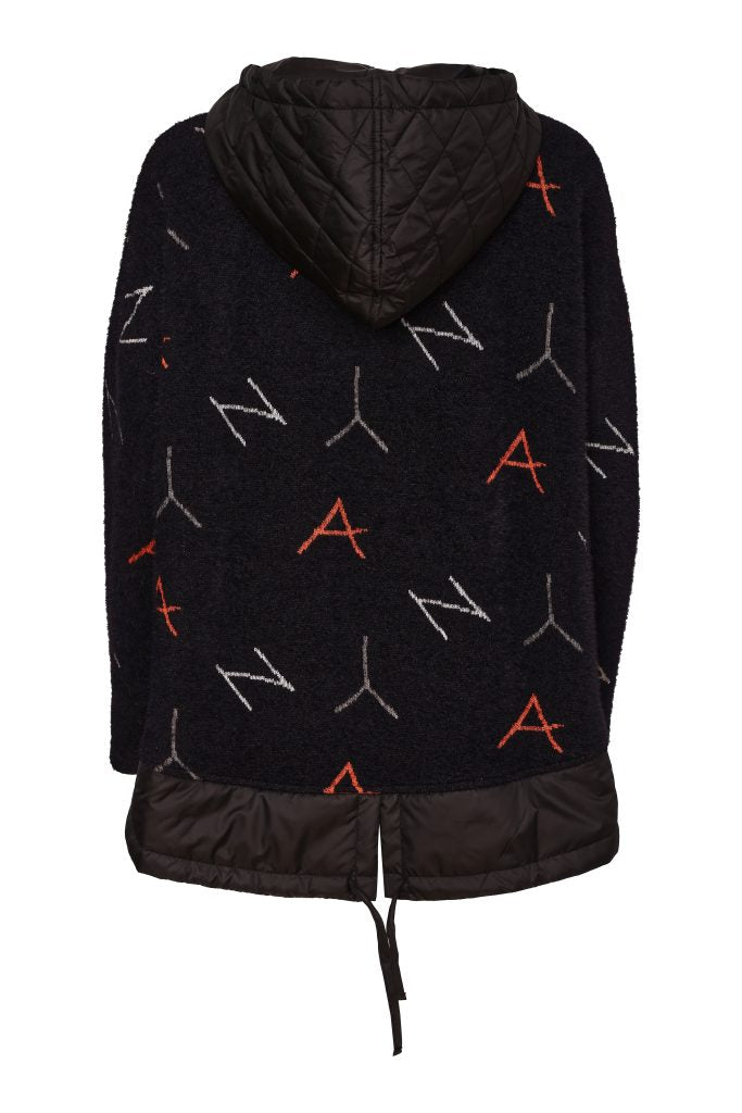 Naya Print Jacquard Top With Contrast Hood And Hemline Naw26231