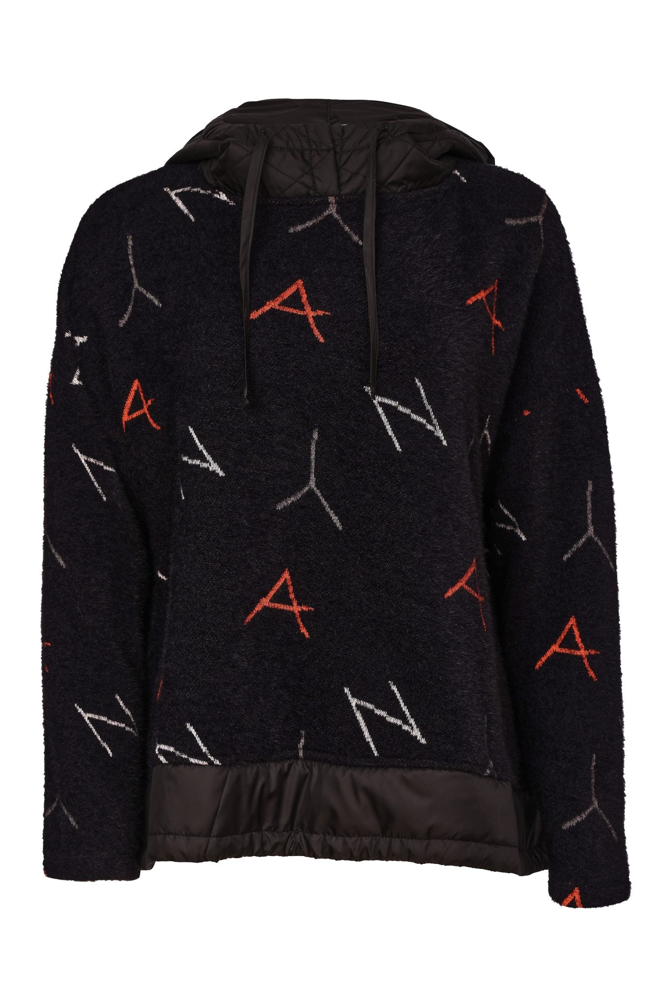 Naya Print Jacquard Top With Contrast Hood And Hemline Naw26231