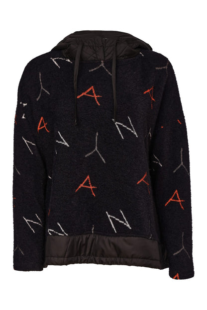 Naya Print Jacquard Top With Contrast Hood And Hemline Naw26231