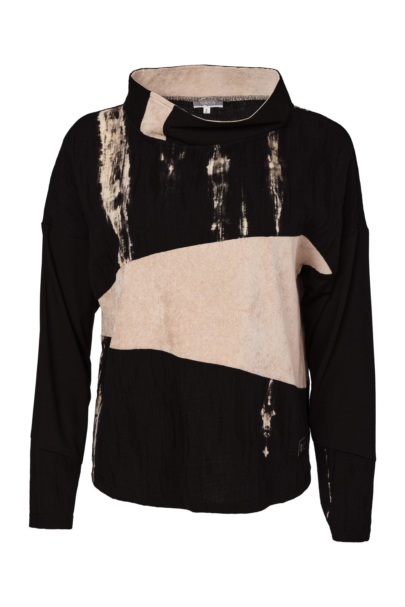 Naya High Neck Top With Cord Angle Section Naw26243