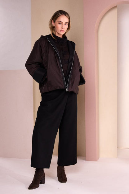 Naya Hooded Jacket With Contrast Zip Panel And Hood Lining Naw26278