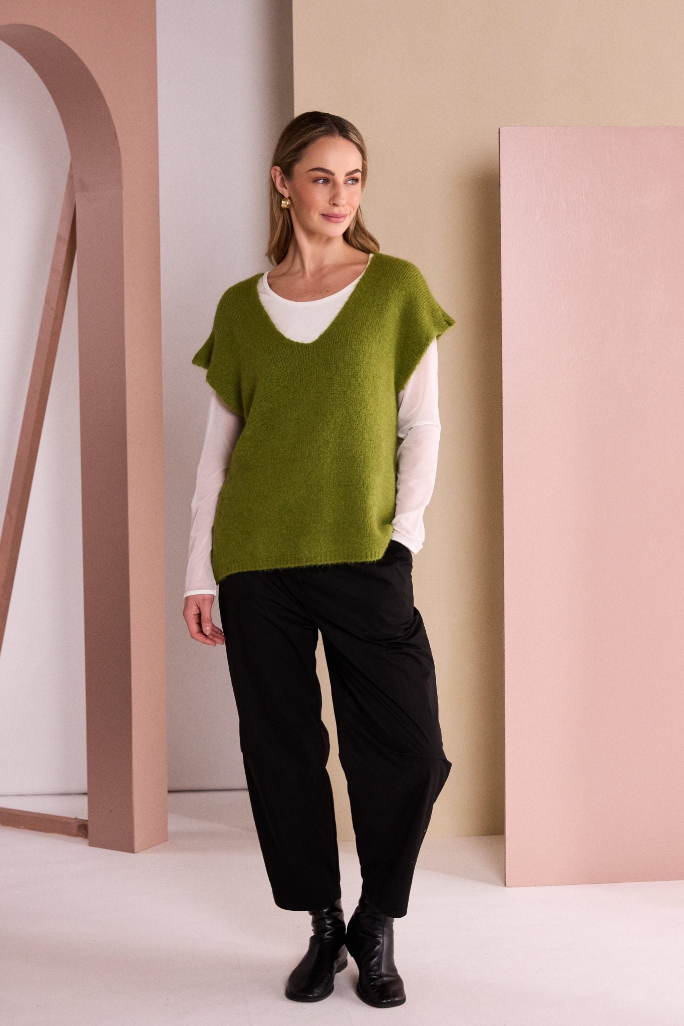 Naya Vee Neck Soft Knit With Extended Shoulder Naw26284