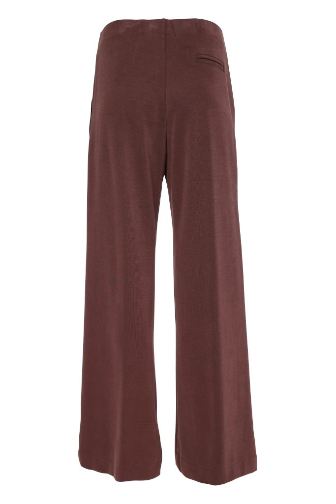 Naya Wide Leg Pull Up Trouser With Contrast Panel in Choko Naw26306