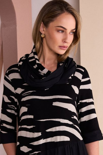 Naya Black and stone print snood Naw26318