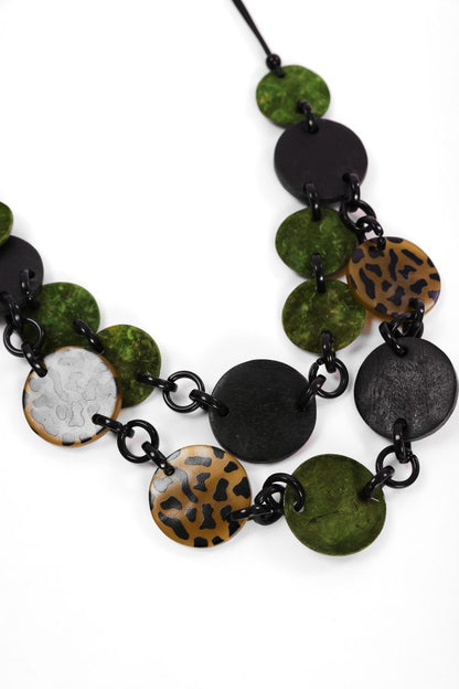 Naya Two Tone Mottled Disc Necklace Naw26333