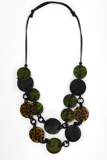 Naya Two Tone Mottled Disc Necklace Naw26333