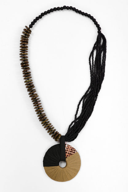 Naya Two Tone Necklace With Bead And Loop String Naw26335