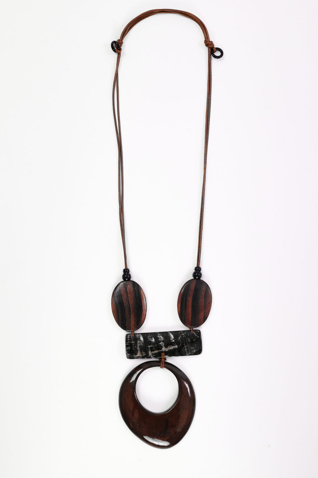Naya  Elongated Disc Necklace With Stripe Bar And Disc Naw26344