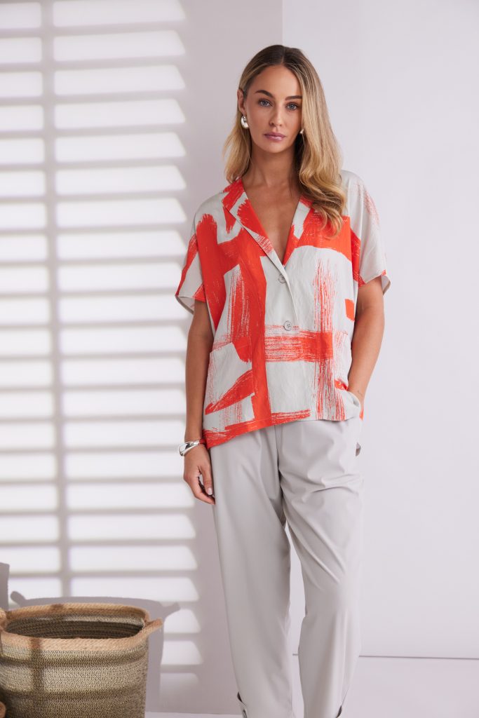 Naya Paintwork Print Jacket With Button Closing Npa26118