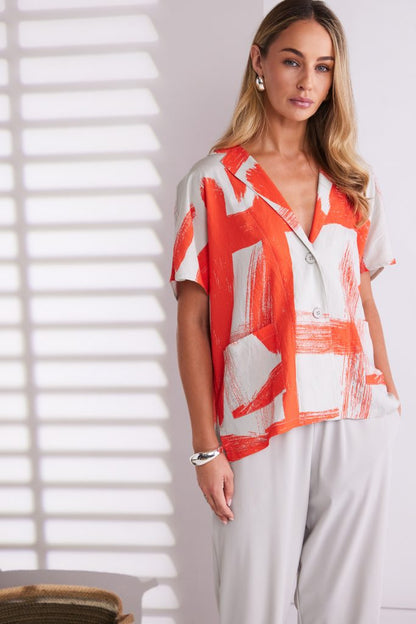 Naya Paintwork Print Jacket With Button Closing Npa26118