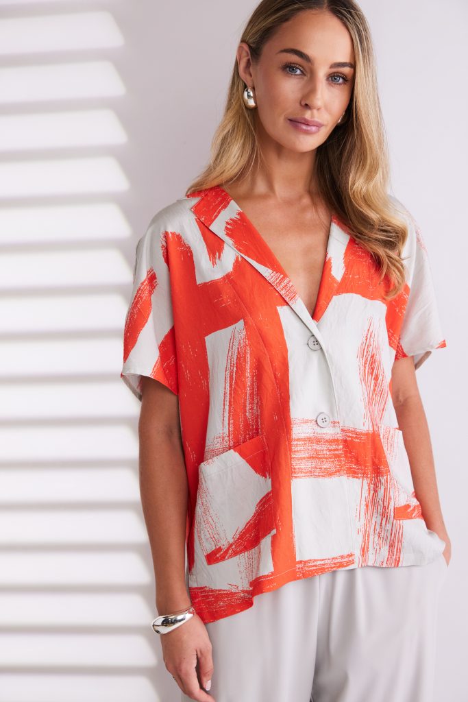Naya Paintwork Print Jacket With Button Closing Npa26118