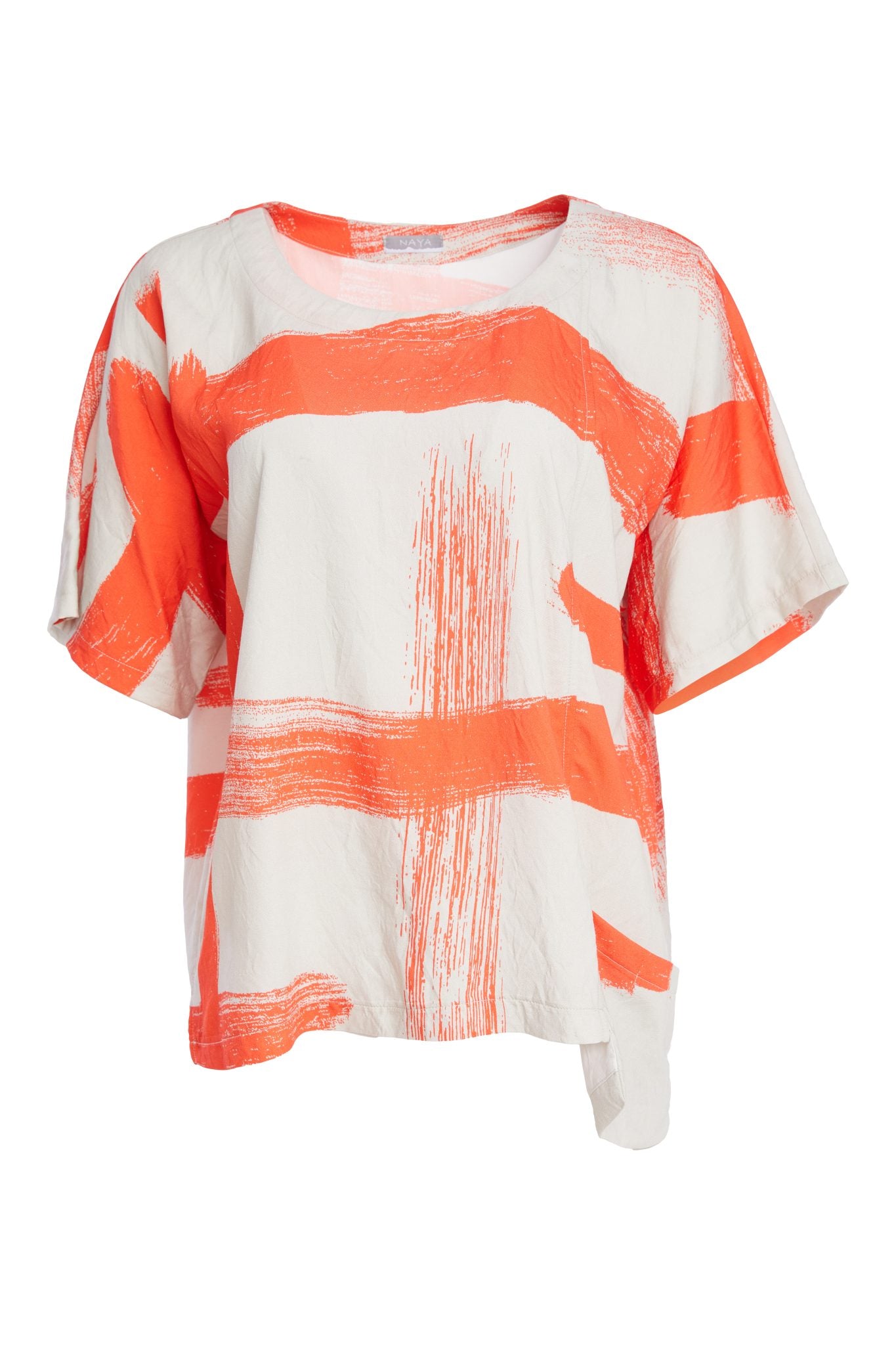 Naya Paintwork Print Round Neck Square Top Npa26122