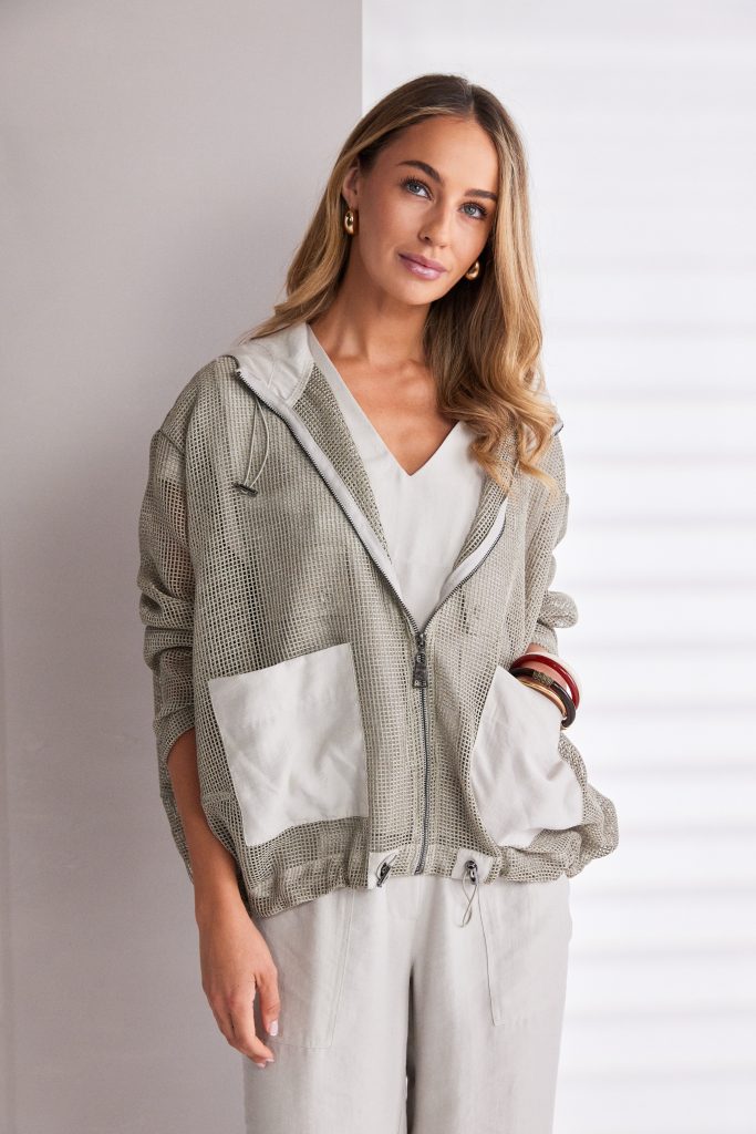 Naya Mesh Hooded Jacket With Contrast Pockets Npa26125
