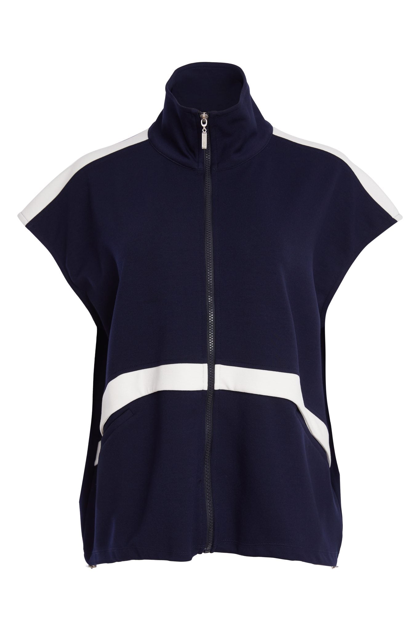 Naya High Neck Zip Top With Contrast Colour Panel And Pocket DetailNpa26195