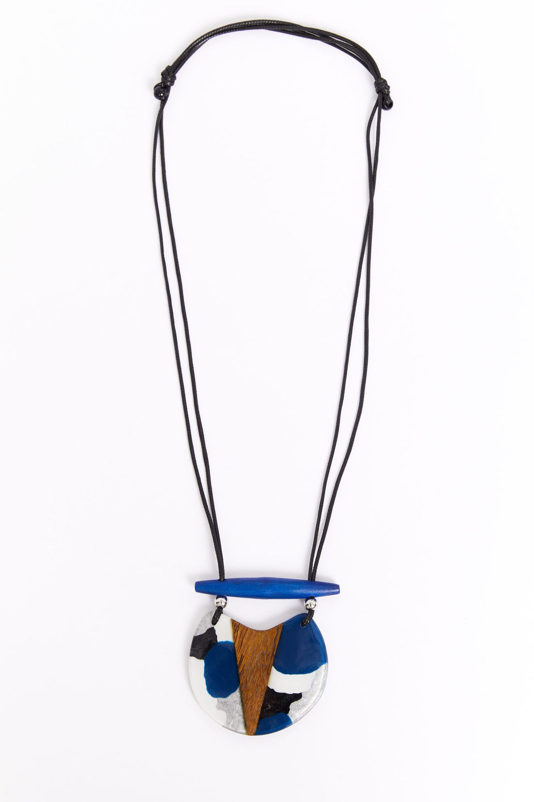 Naya Navy Stone Necklace With Colour PanelNpa26356
