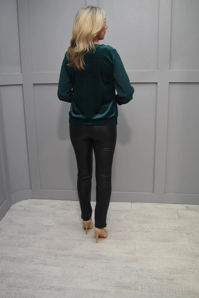 Yew Tops Cowl Neck Shimmer Top