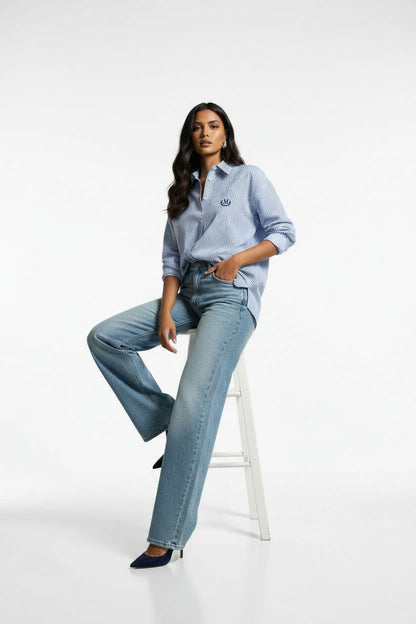 MarcAngelo Striped Luxe Button-Down shirt Ma42303 Blue