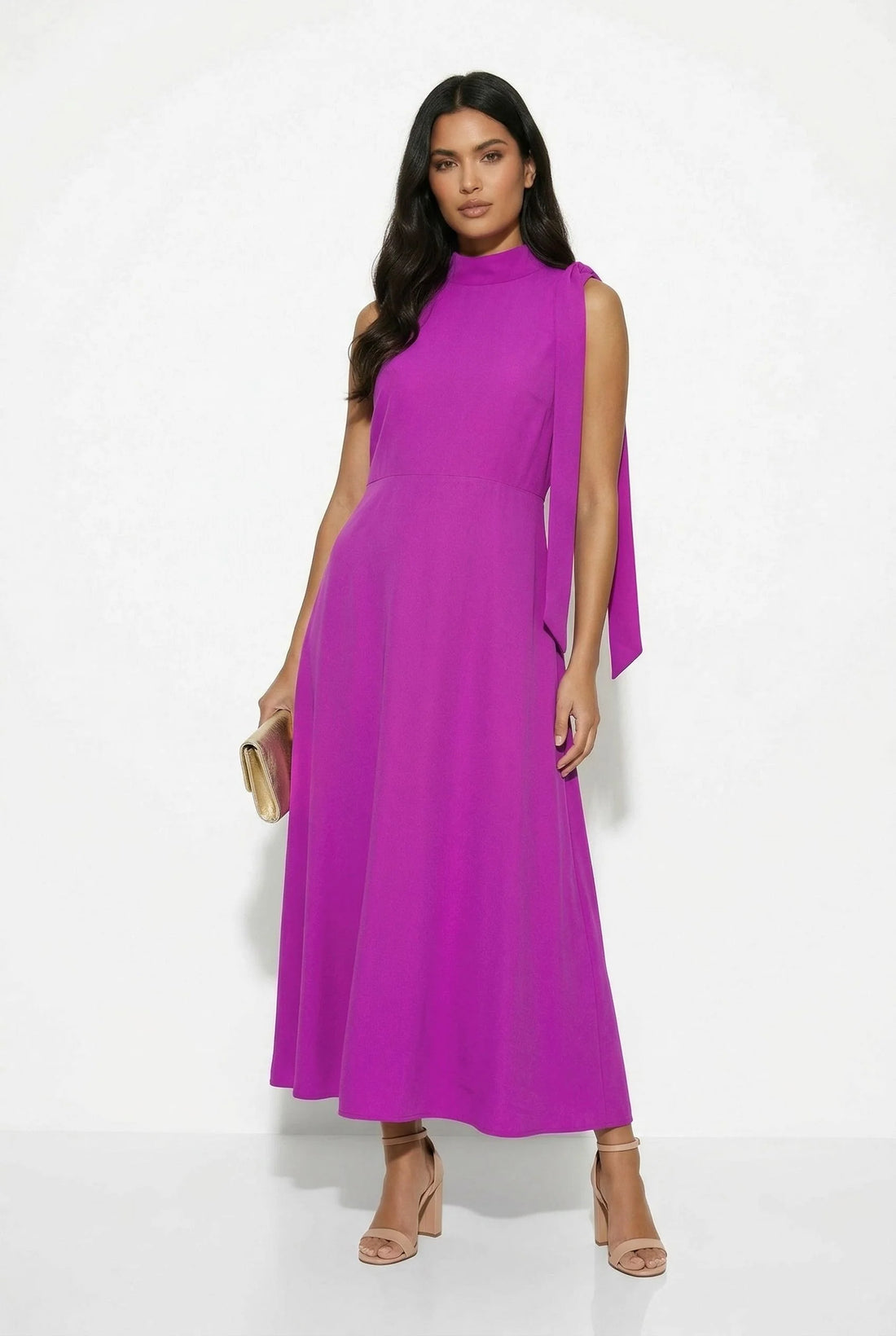 Marc Angelo Sleeveless Maxi Dress with Shoulder Bow 25163