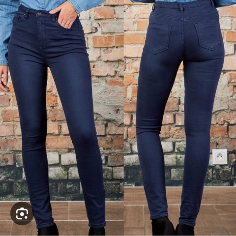 Toxic Navy High Rise Skinny Trousers L185-25