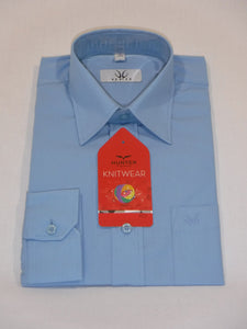 Hunter plain blue School Shirt with Long Sleeve