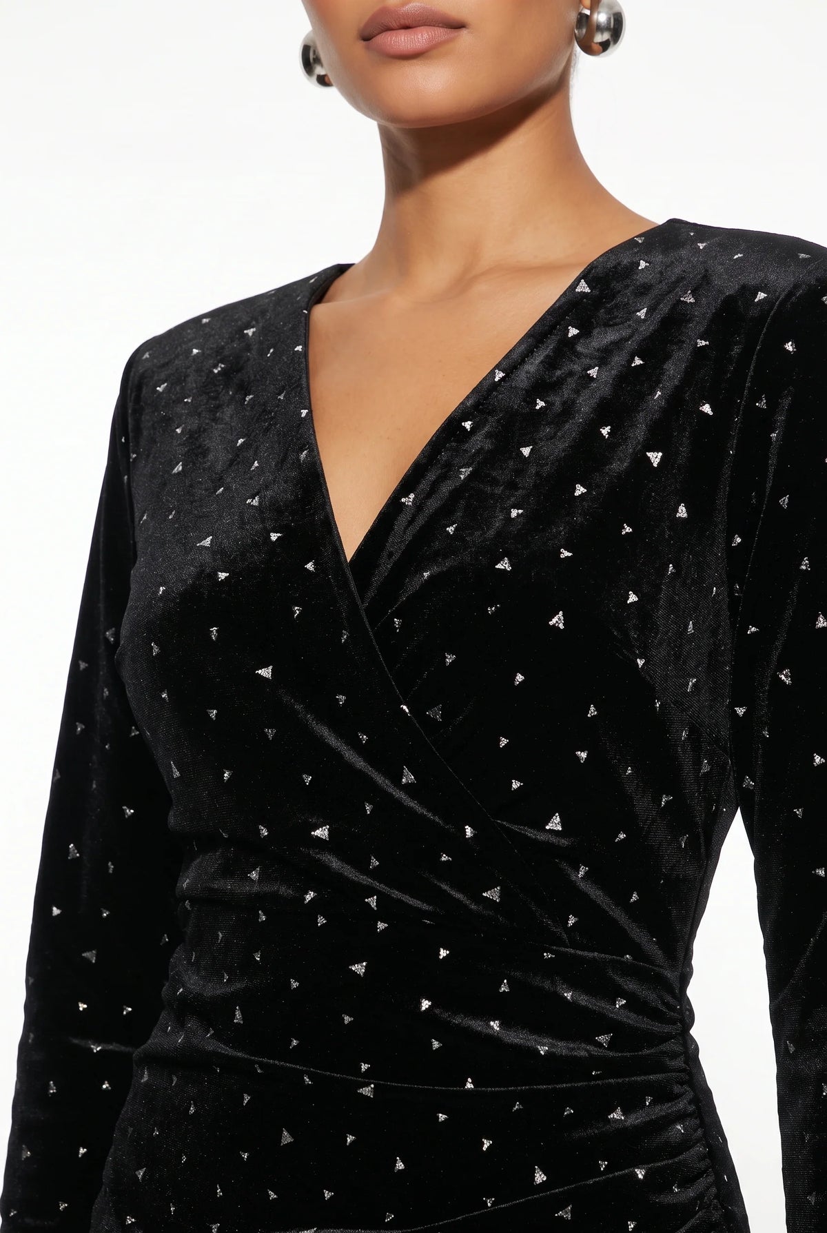 Marc Angelo Velvet mini dress with silver sparkle  10443