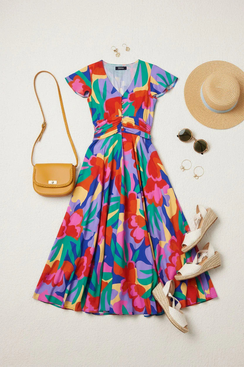 Stella Morgan Vibrant abstract print Maxi dress D176401