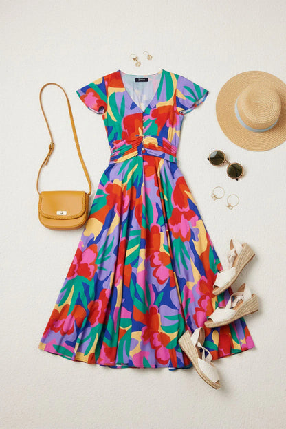 Stella Morgan Vibrant abstract print Maxi dress D176401