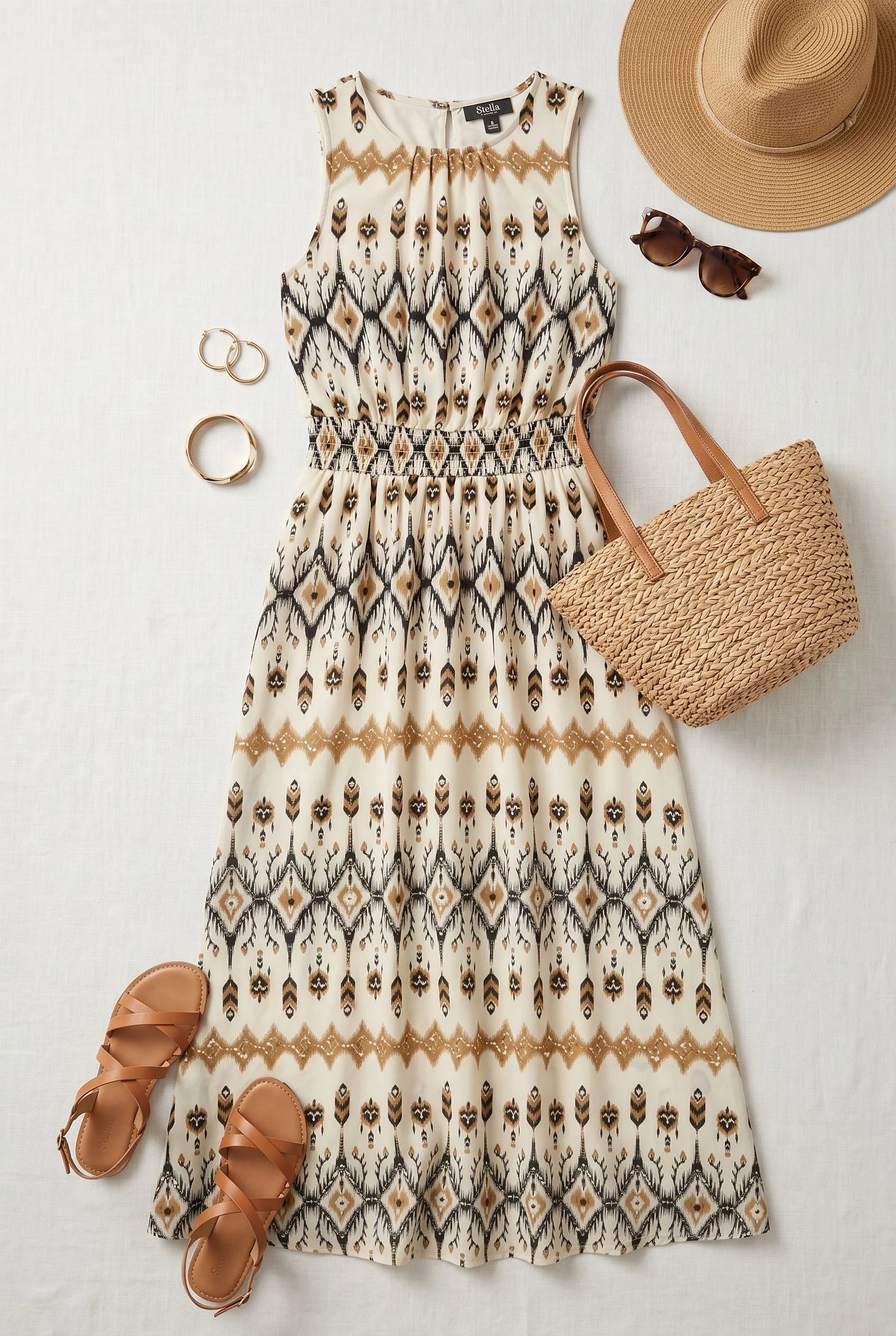 Stella Morgan Sleeveless Aztec Print Maxi Dress D181353