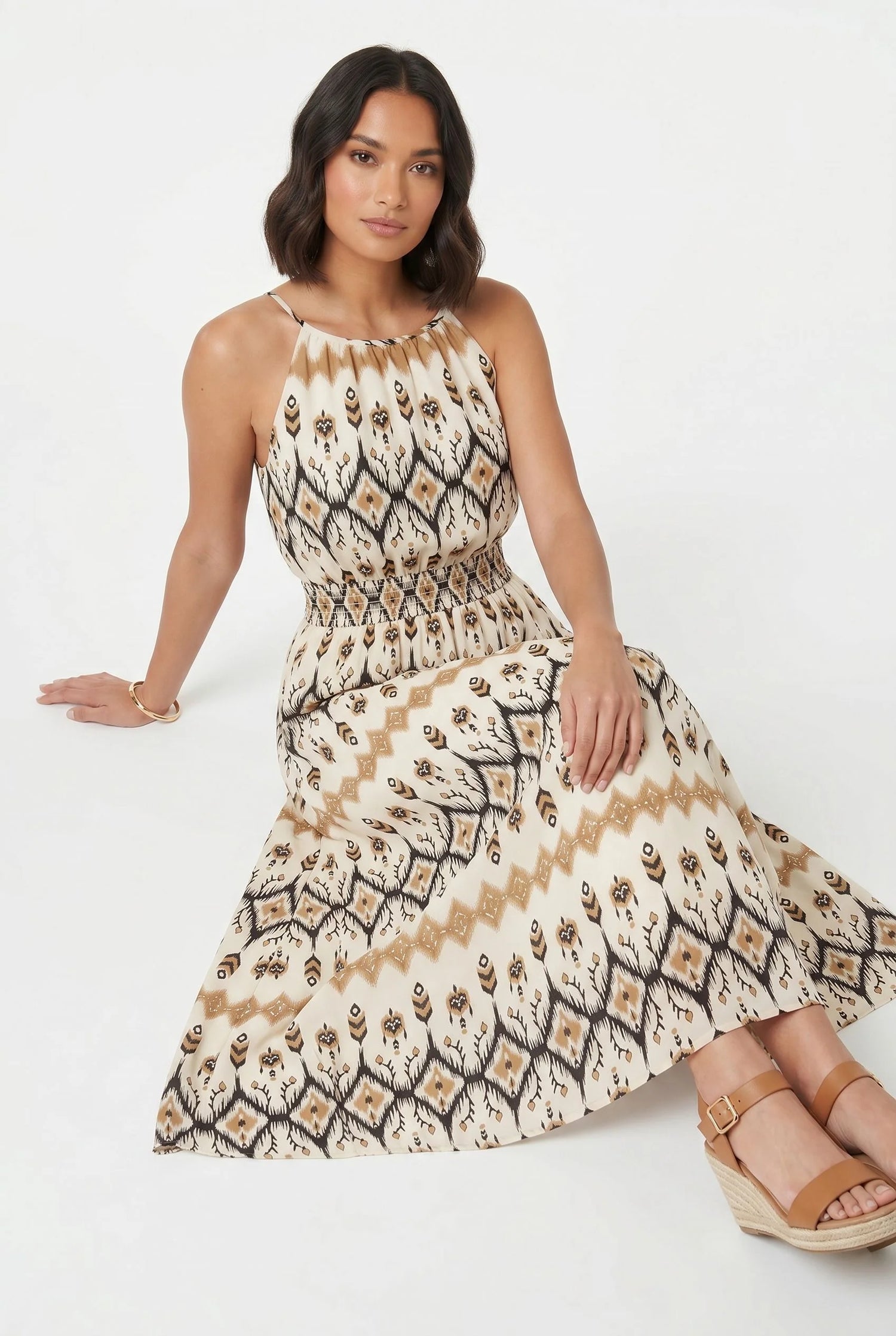 Stella Morgan Sleeveless Aztec Print Maxi Dress D181353