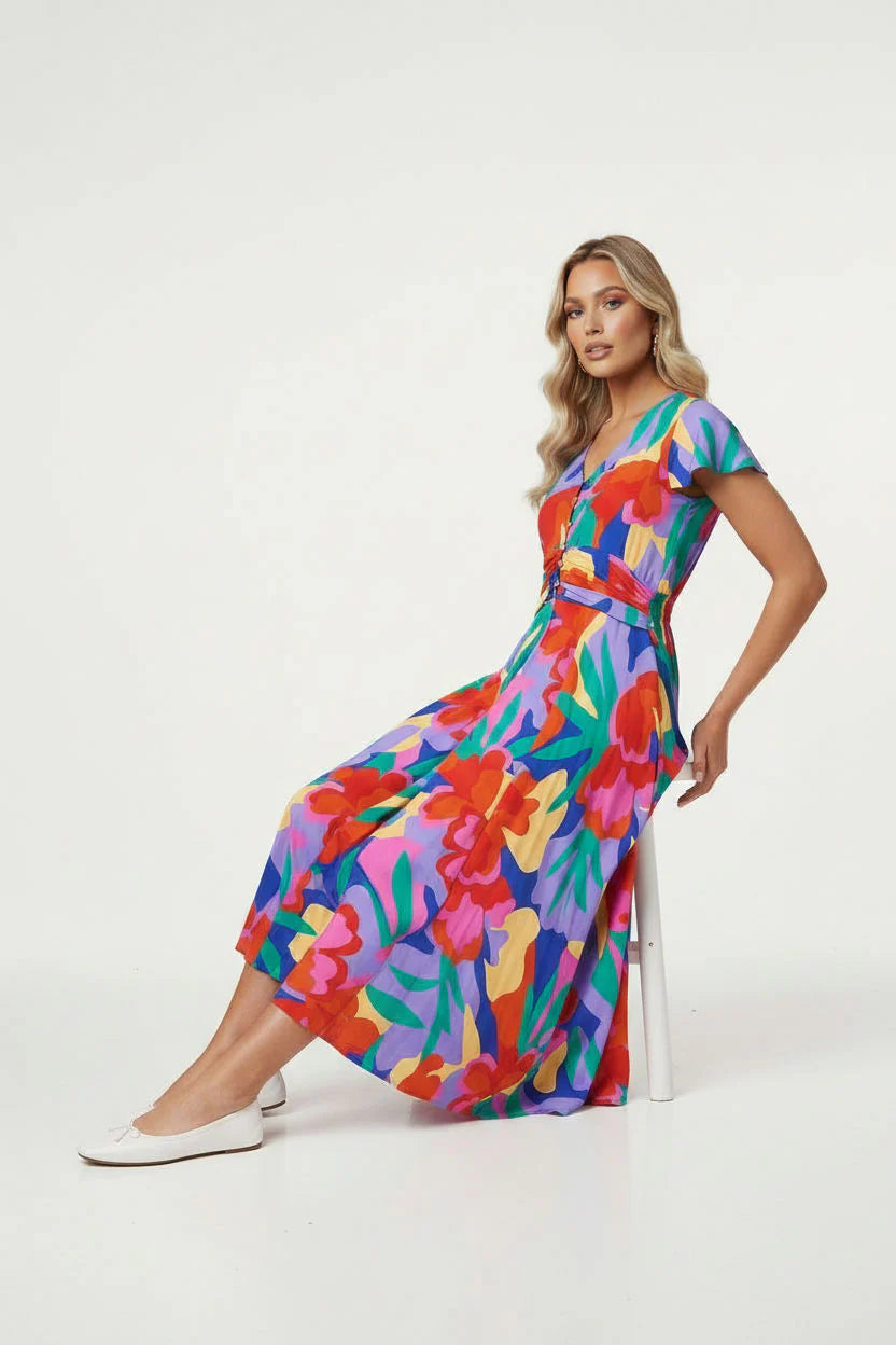 Stella Morgan Vibrant abstract print Maxi dress D176401