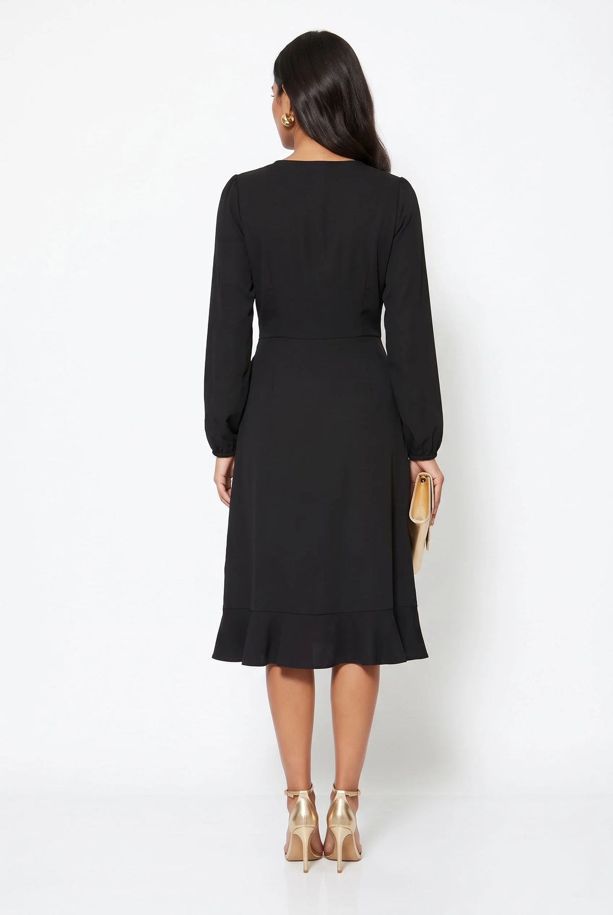 Marc Angelo Faux Wrap Dress with Ruffle Detail 81116