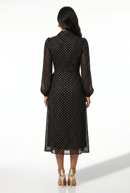 Marc Angelo Wrap Midi Dress in Emerald Green Or Black 31129