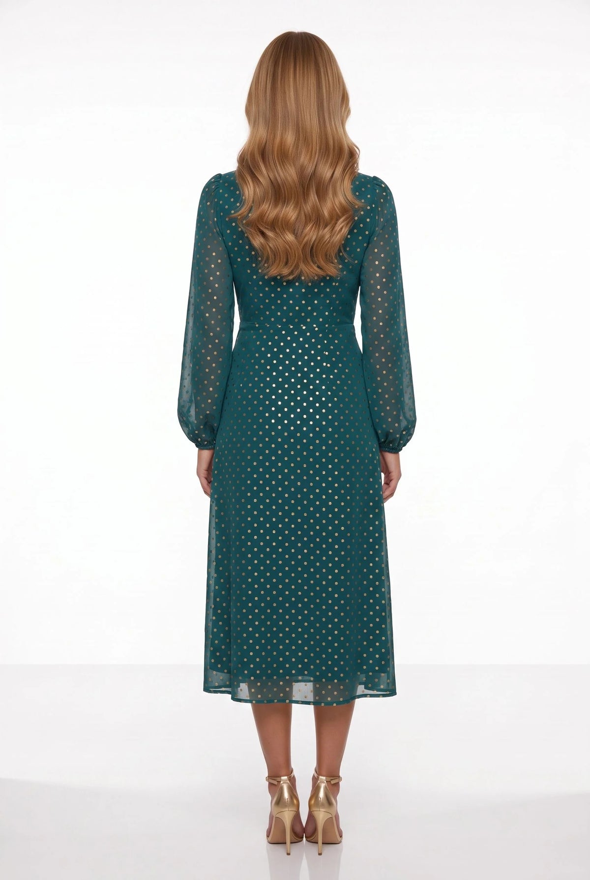 Marc Angelo Wrap Midi Dress in Emerald Green Or Black 31129