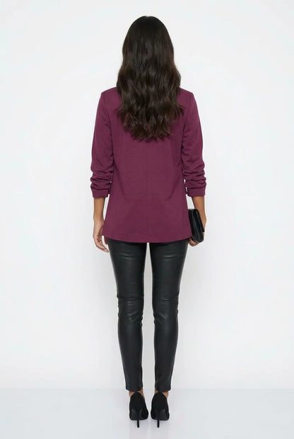 Marc Angelo Jersey Ruched Sleeve blazer 6083 Plum