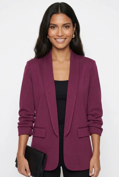 Marc Angelo Jersey Ruched Sleeve blazer 6083 Plum