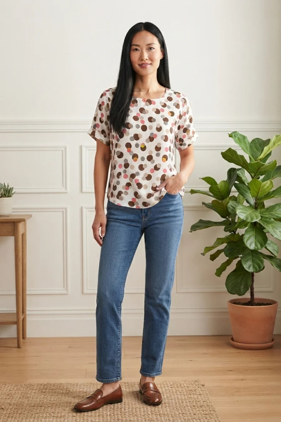 Stella Morgan  Circle print top T182747