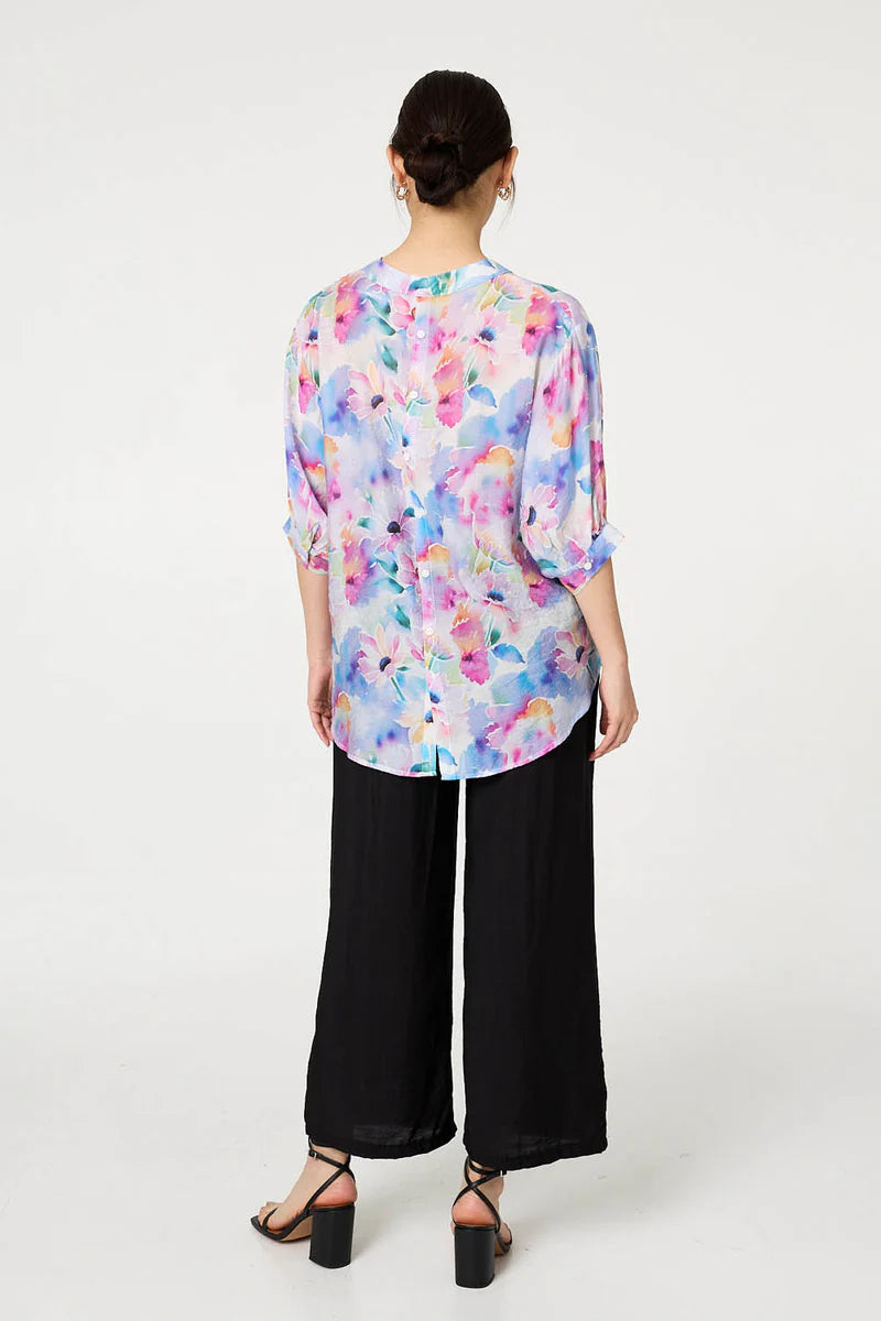 Stella Morgan Floral print top with back button detail T523185