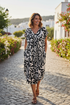 Abstract Swirl Dress - Black & Cream