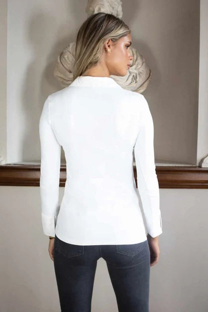 No2morrow Anna White Layering Shirt in sleek Glide Fabric