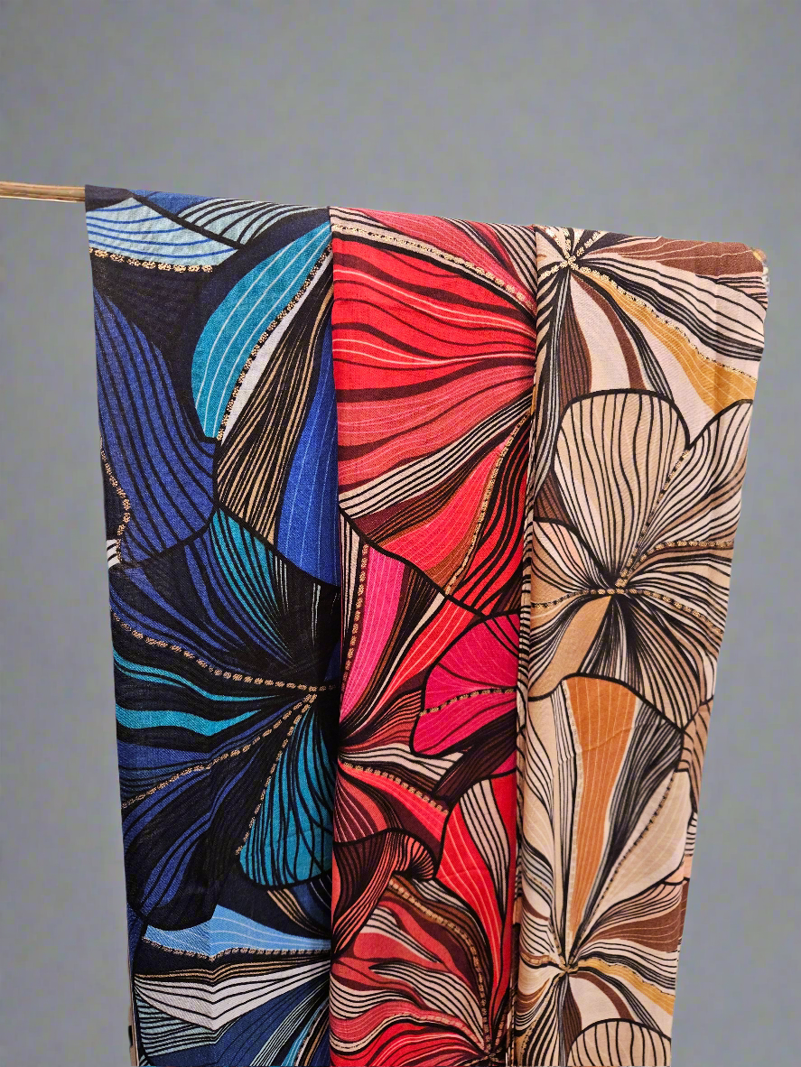 Swirl print lightweight long Scarf