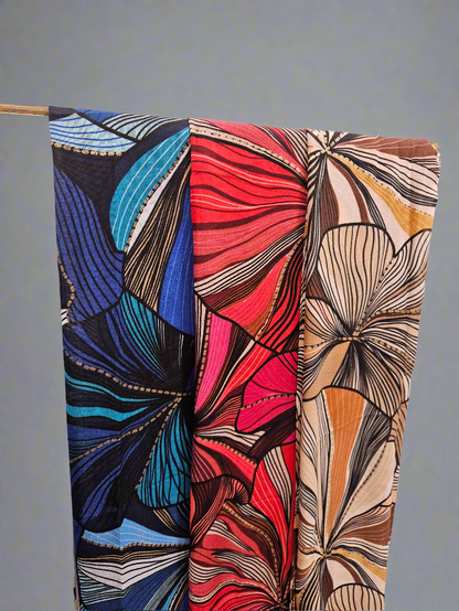 Swirl print lightweight long Scarf