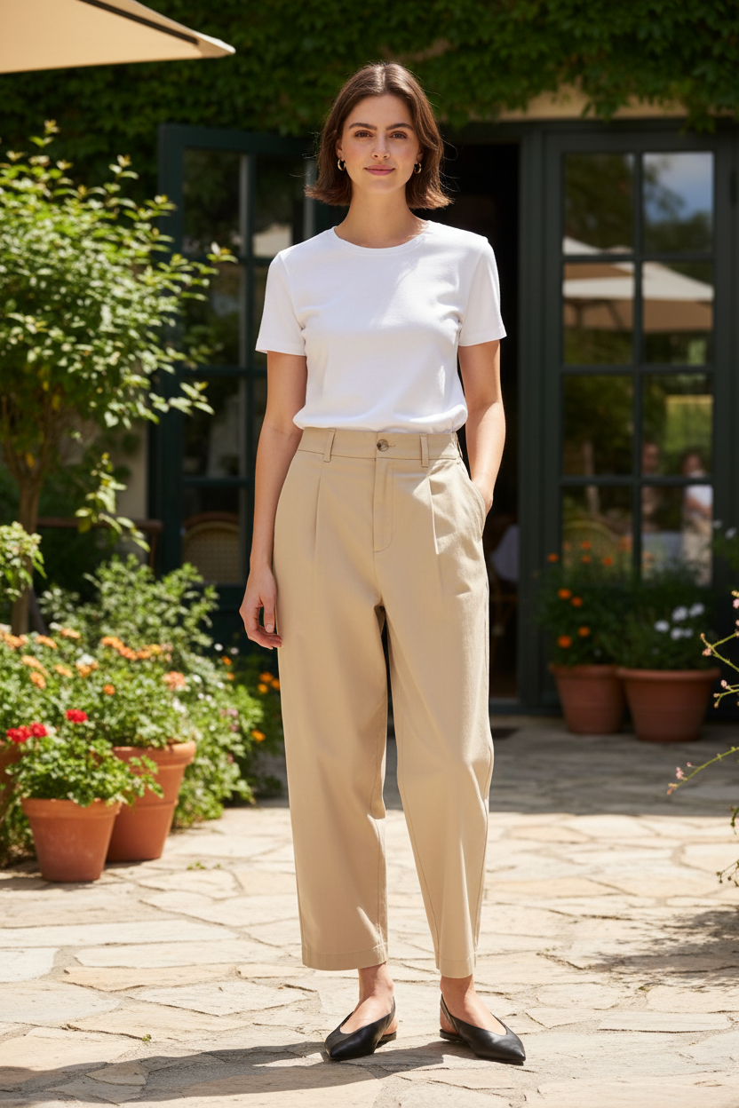 Beige Pleated Trousers - Summer Lifestyle