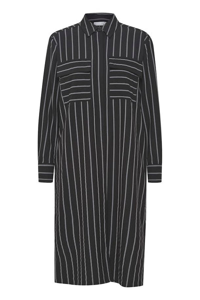 Fransa black pinstripe shirt dress 20612559