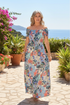 Blue floral maxi dress outdoor
